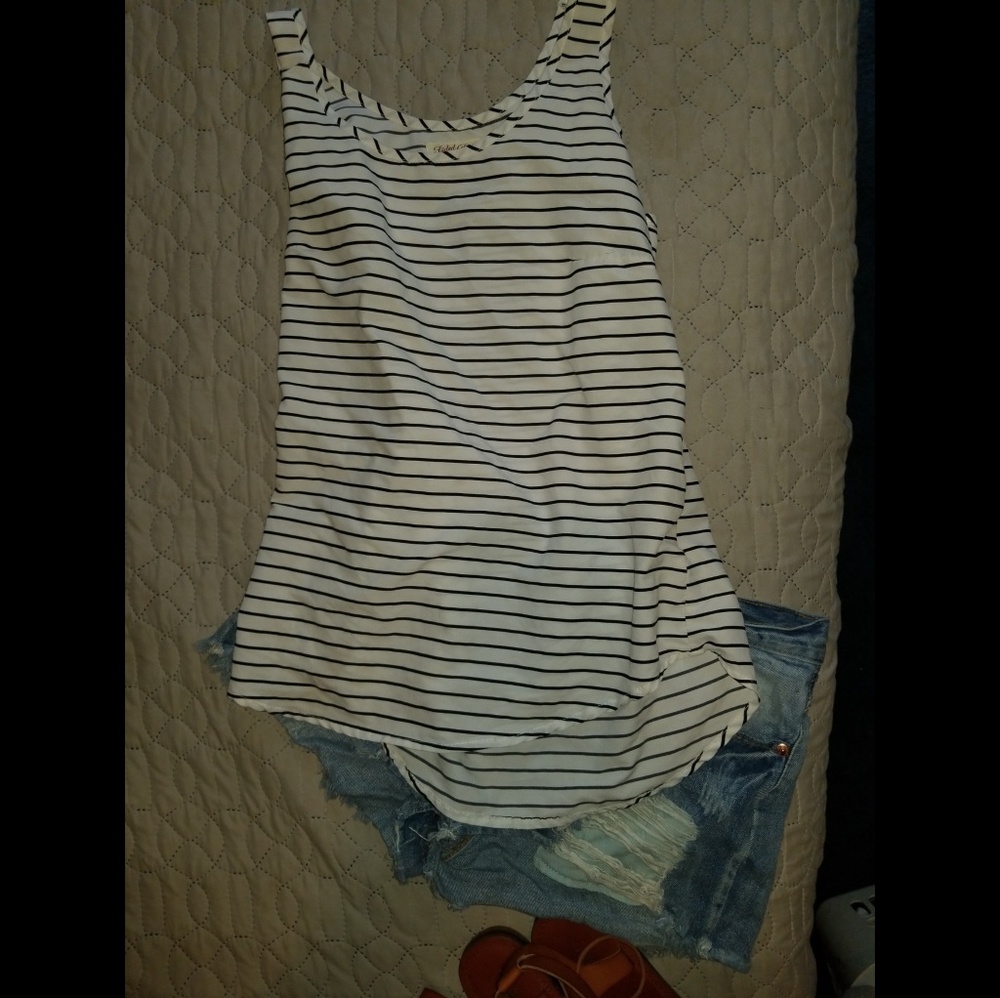 Black & White striped tank top